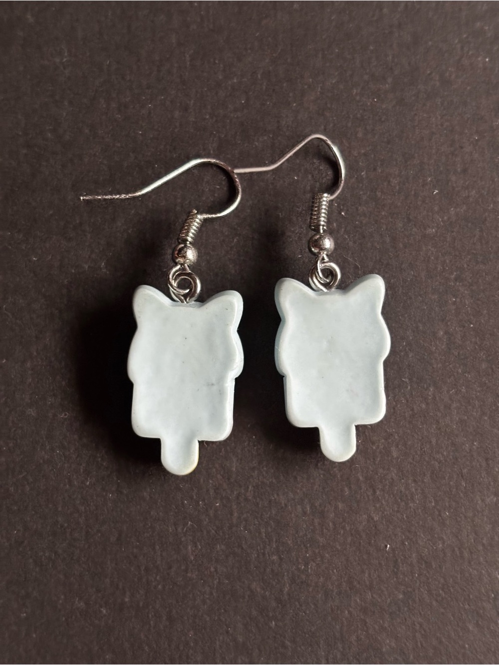 Cute Cat Popsicle Earrings Pink Blue Nickel Free Kawaii Dangle - Picture 3 of 6